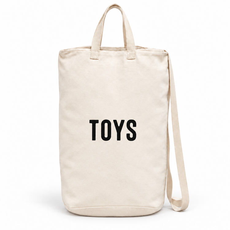 Canvas laundry and gift bags for toys, laundry, travel, and gifting