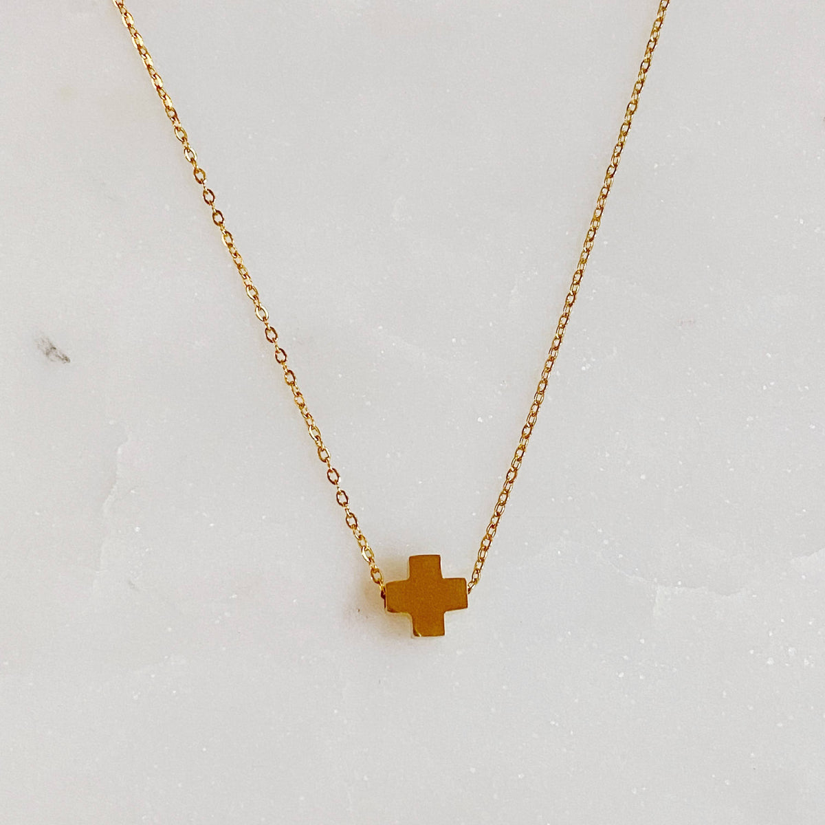 Gold So Very Blessed cross necklace by Ellison+Young