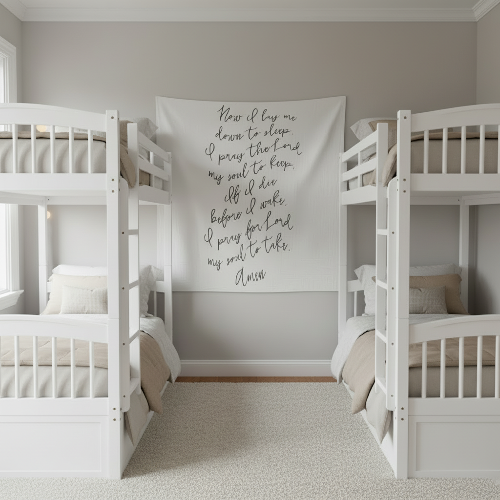 Now I Lay Me Down to Sleep Prayer Swaddle + Wall Art | GOTS Certified Organic Cotton Muslin