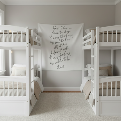 Now I Lay Me Down to Sleep Prayer Swaddle + Wall Art | GOTS Certified Organic Cotton Muslin