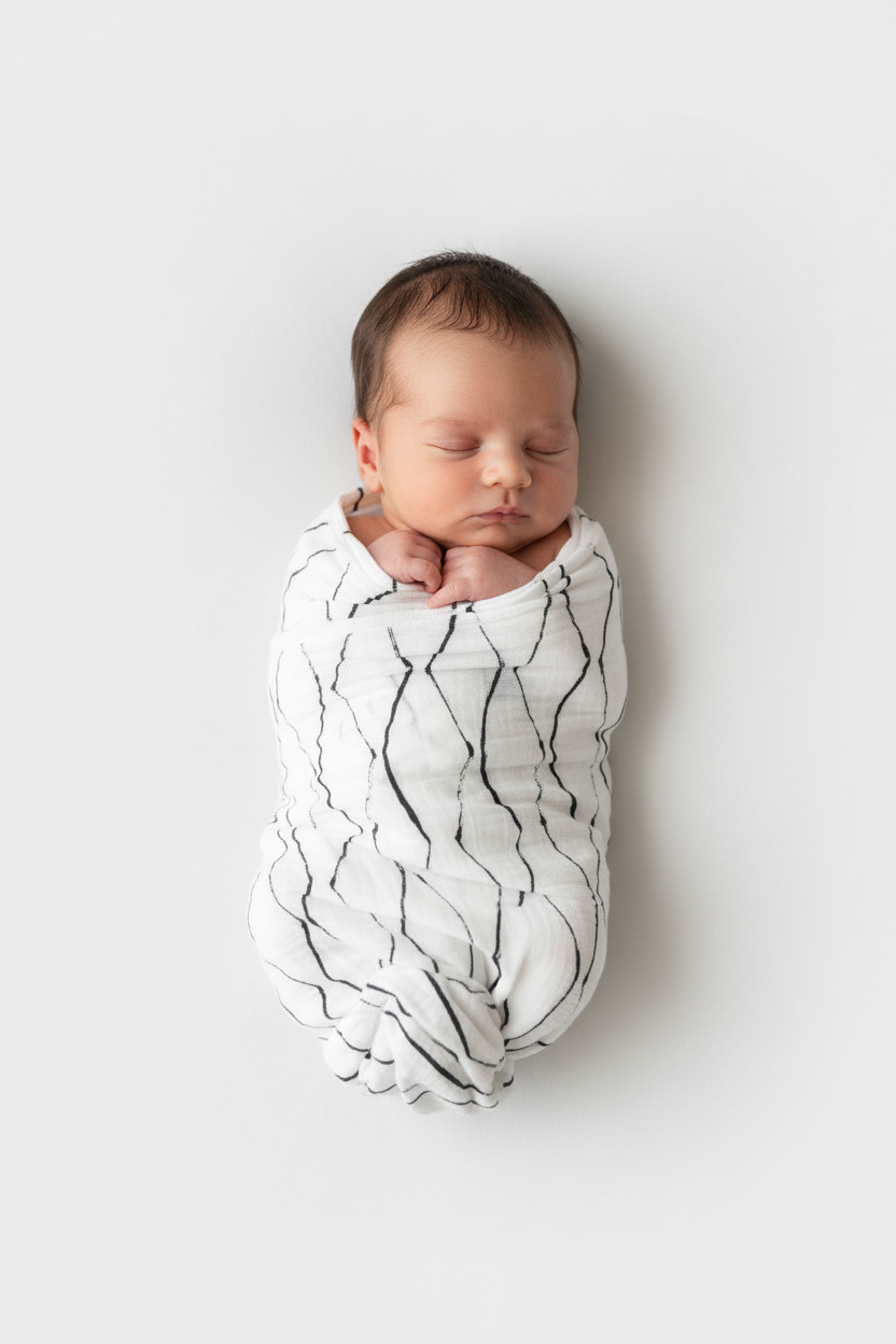 Moroccan organic cotton muslin swaddle by Modern Burlap