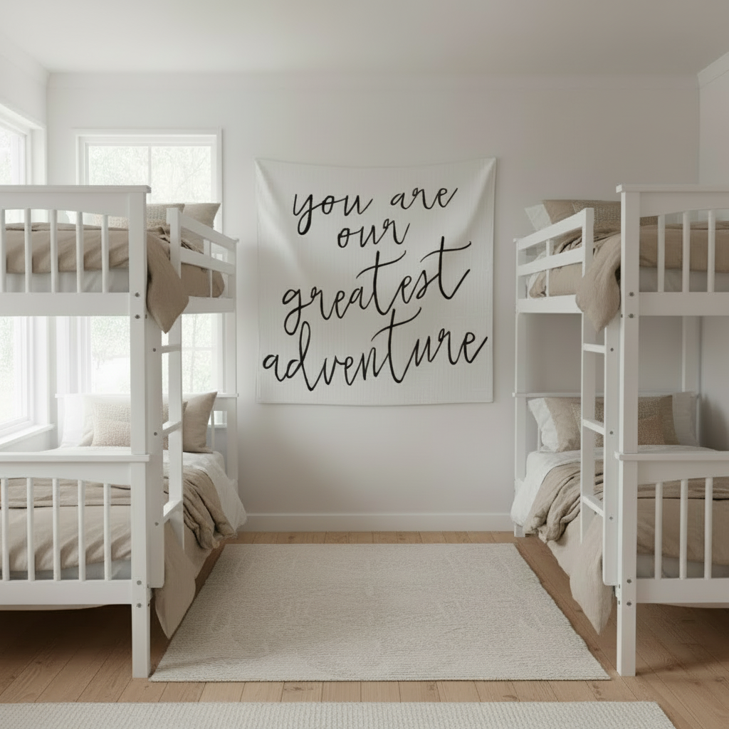 You Are Our Greatest Adventure swaddle and wall art by Modern Burlap