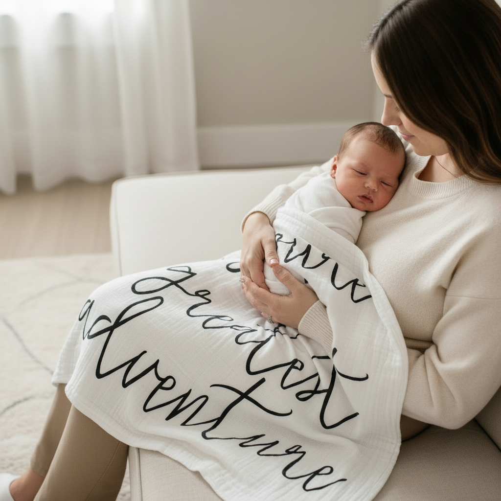 You Are Our Greatest Adventure baby swaddle by Modern Burlap