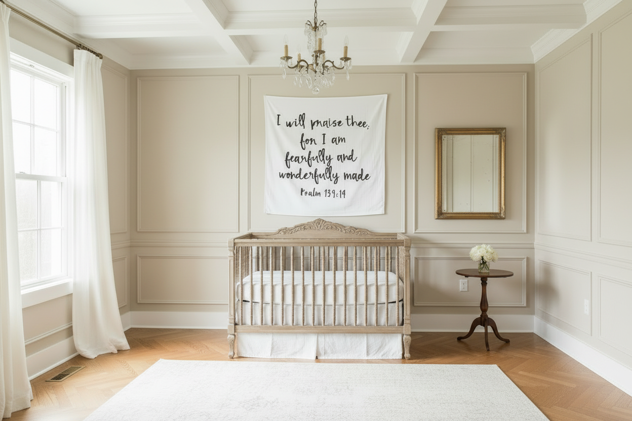Psalm 139:14 Scripture swaddle and wall art by Modern Burlap
