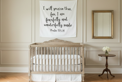 Psalm 139:14 Scripture swaddle and wall art by Modern Burlap