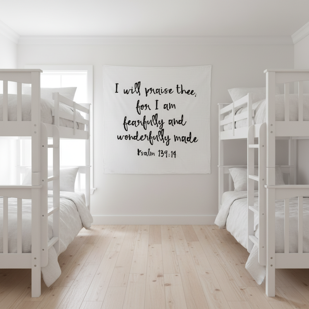 Psalm 139:14 Scripture swaddle and wall art by Modern Burlap