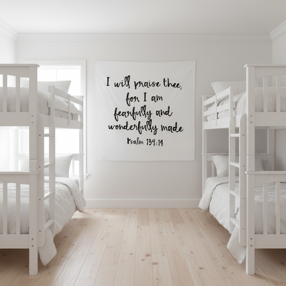 Psalm 139:14 Scripture swaddle and wall art by Modern Burlap
