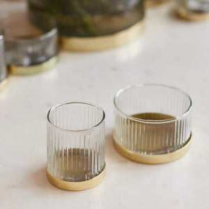 
                  
                    Load image into Gallery viewer, Fleck - Fluted Glass Votives Set of 2
                  
                