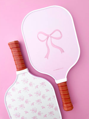 
                  
                    Load image into Gallery viewer, Rock Paper Scissors - Coquette Pink Bow Floral Pickleball Paddle
                  
                