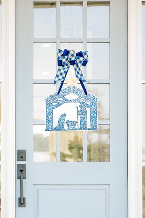 
                  
                    Load image into Gallery viewer, Front Porch Elegance - Nativity in Chinoiserie- Door Hanger: Yes- Please Include the Bow
                  
                