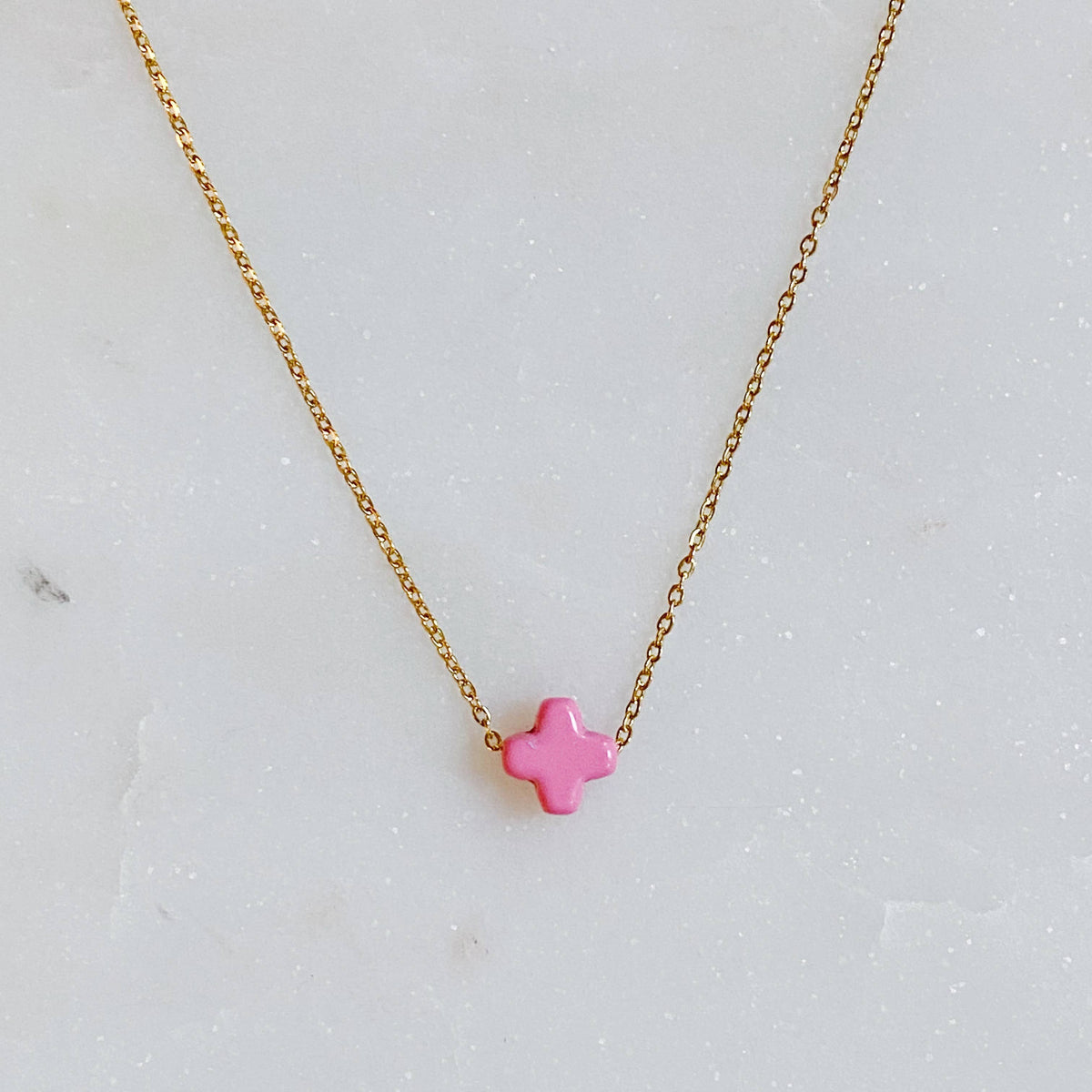 Pink So Very Blessed cross necklace by Ellison+Young