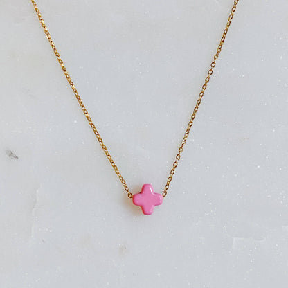 Pink So Very Blessed cross necklace by Ellison+Young