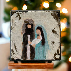 
                  
                    Load image into Gallery viewer, Minimalist Rustic Nativity Mini Painting
                  
                