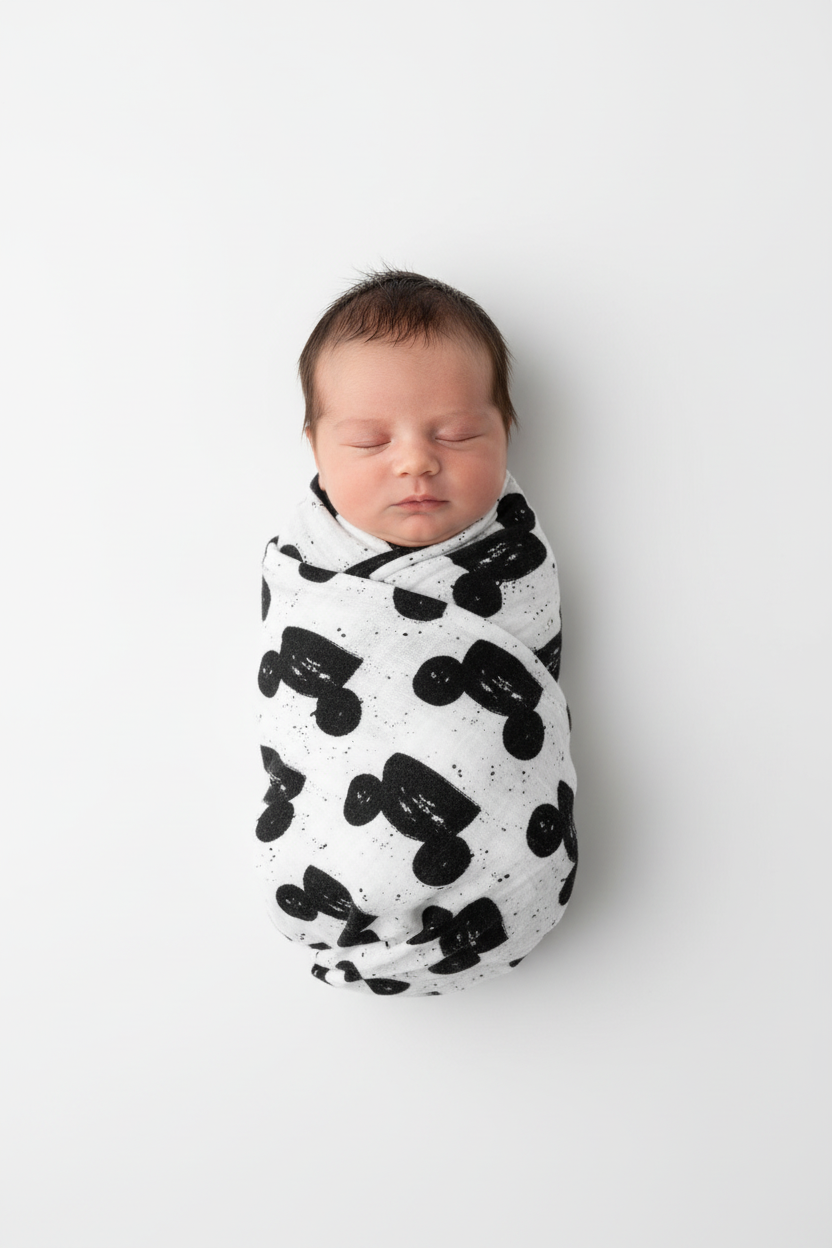 Modern Mouse organic cotton muslin swaddle by Modern Burlap