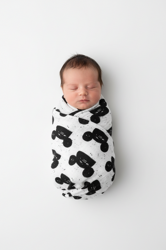 Modern Mouse organic cotton muslin swaddle by Modern Burlap
