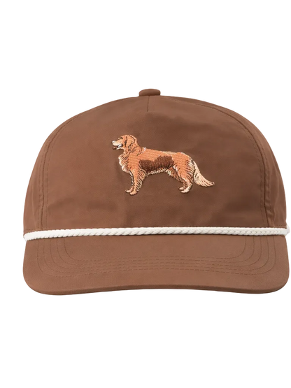 Lischka Brothers Golden Retriever Rope Cap, Bronze, front view showing the design and rope detail