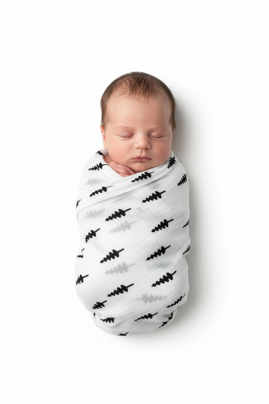 Trees organic cotton muslin swaddle by Modern Burlap