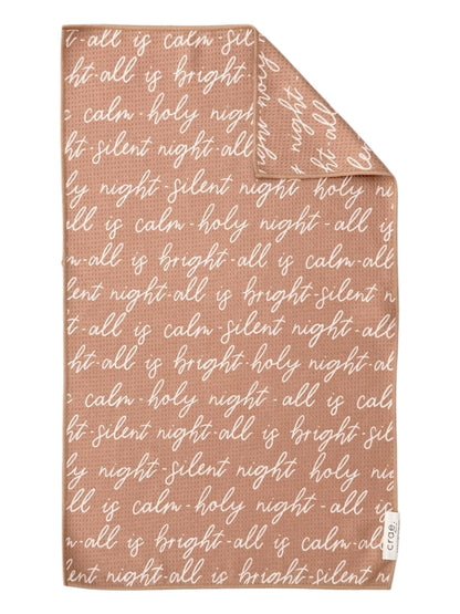 Crae.Home - Silent Night: Double-Sided Hand Towel: Tan / Hand Towel (17 in x 27 in)