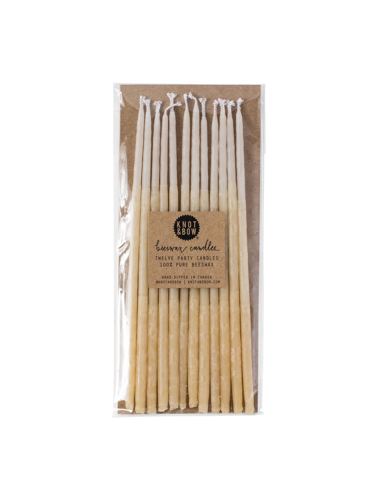 Knot & Bow - Tall Yellow Ombre Beeswax Birthday Candles