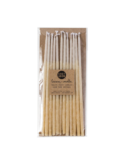 Knot & Bow - Tall Yellow Ombre Beeswax Birthday Candles