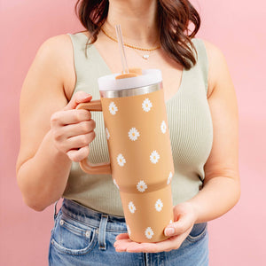 
                  
                    Load image into Gallery viewer, The Darling Effect - 40oz Take Me Everywhere Tumbler - Dancing Daisy Sandstone
                  
                