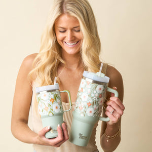 
                  
                    Load image into Gallery viewer, The Darling Effect - 40 oz Take Me Everywhere Tumbler-Floral Haven Sage
                  
                