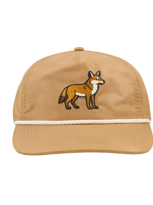 Lischka Brothers Fox Rope Cap, Wheat, front view showing the design and rope detail