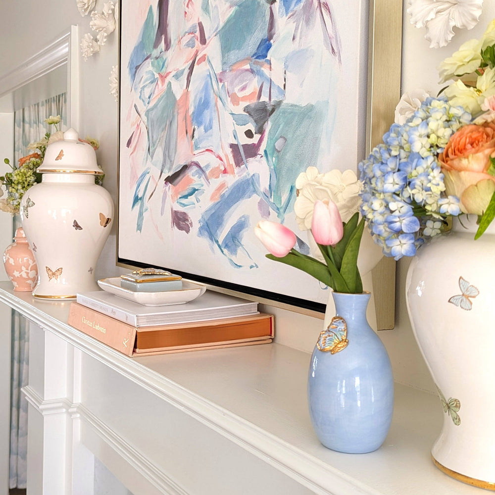 
                  
                    Load image into Gallery viewer, Lo Home | Ruby Clay - Gilded Butterflies Ginger Jars: Small
                  
                