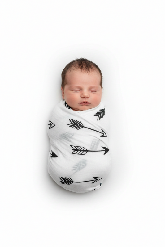 Arrows organic cotton muslin swaddle by Modern Burlap