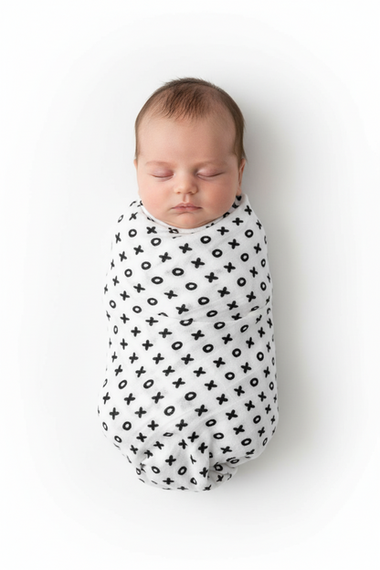 XO organic cotton muslin swaddle by Modern Burlap