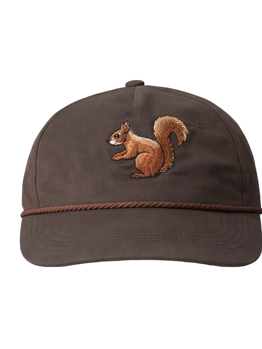 Lischka Brothers Squirrel Rope Cap, Brown, front view showing the design and rope detail