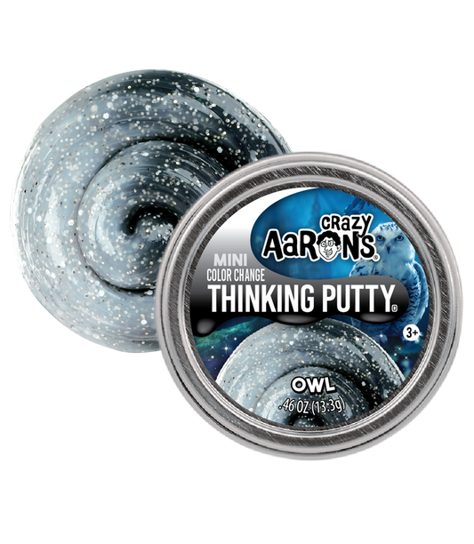 Crazy Aaron's - Mini Owl - 2" Thinking Putty Tin