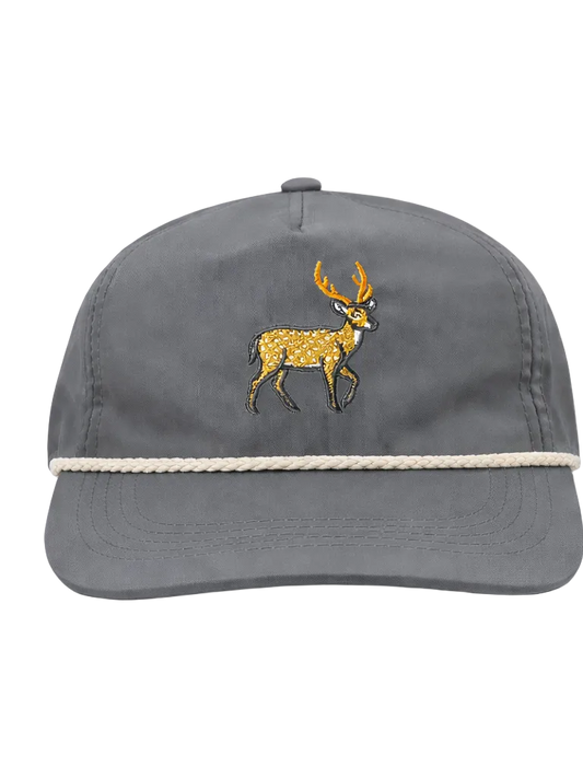Lischka Brothers Axis Rope Cap, Slate, front view showing the design and rope detail