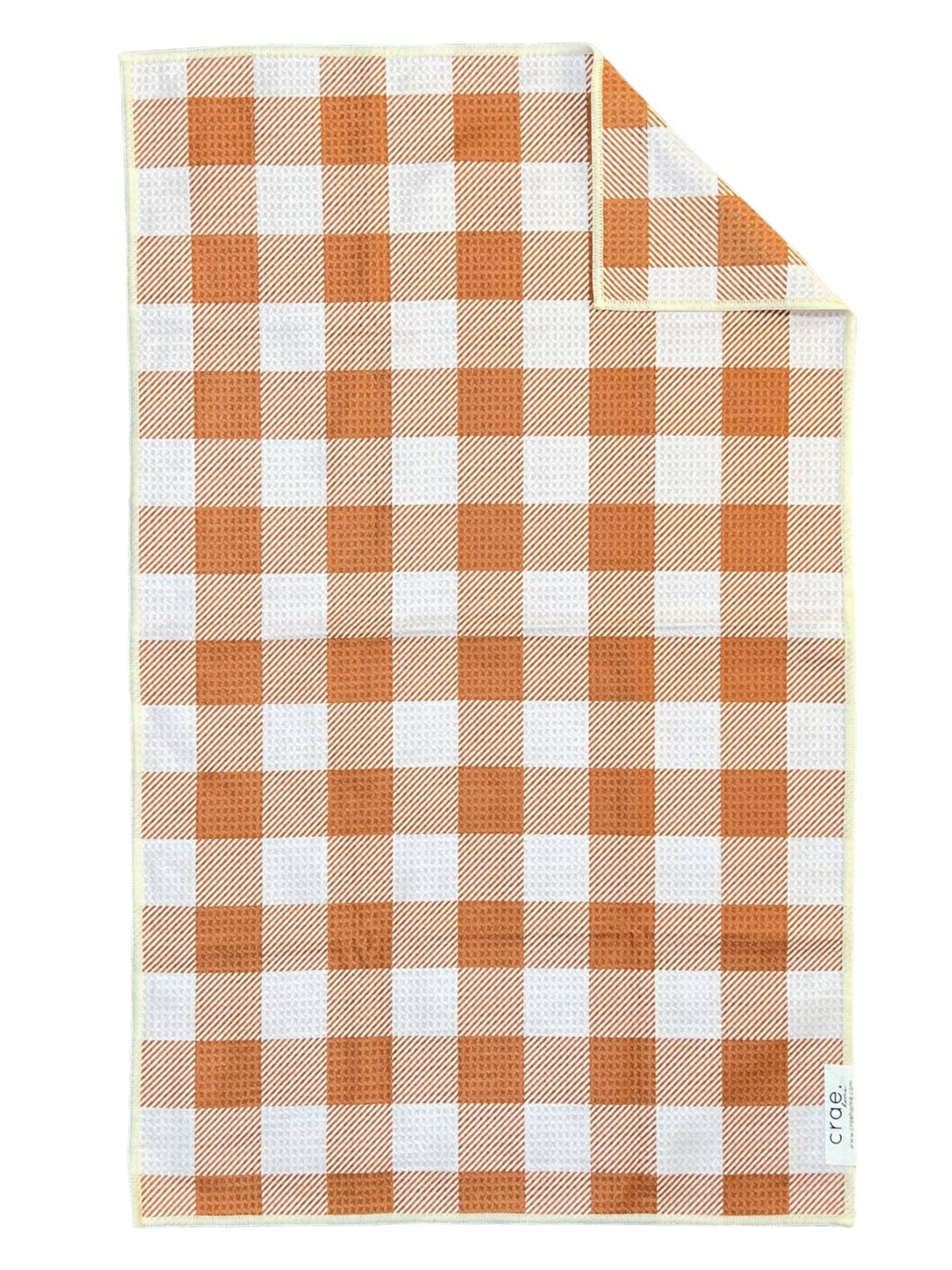 Crae.Home - Sienna: Double-Sided Hand Towel: Cream/Rust Orange / 17x27 in / Hand Towel