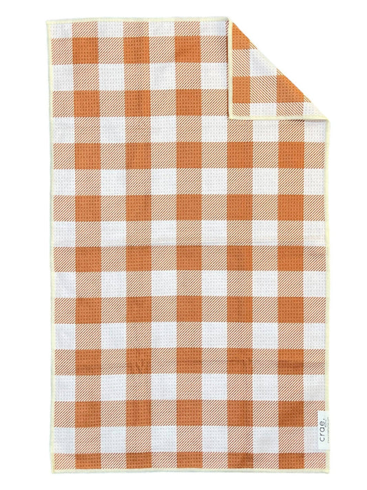 Crae.Home - Sienna: Double-Sided Hand Towel: Cream/Rust Orange / 17x27 in / Hand Towel