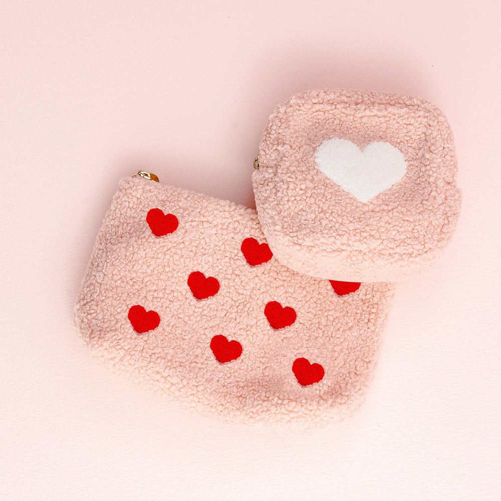 
                  
                    Load image into Gallery viewer, The Darling Effect - Pink Square Teddy Pouch - Heart
                  
                