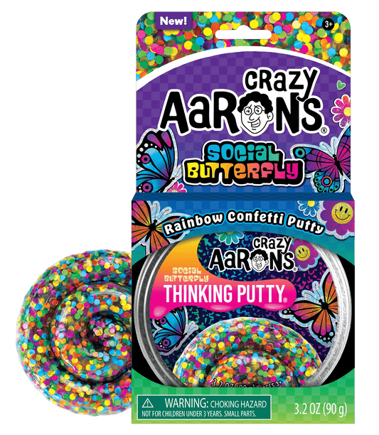 Crazy Aaron's - Social Butterfly - Full Size 4" Thinking Putty Tin