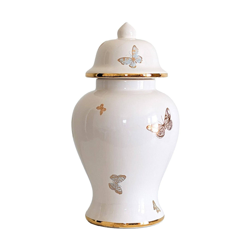 
                  
                    Load image into Gallery viewer, Lo Home | Ruby Clay - Gilded Butterflies Ginger Jars: Small
                  
                