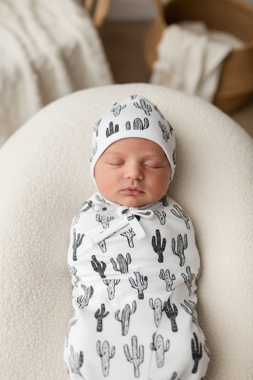 Organic Baby Bonnet | GOTS Certified Organic Cotton | Signature Prints | Sizes 0 to 24 Months