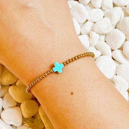 Blue So Very Blessed cross bracelet by Ellison+Young