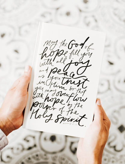Romans 15:13 God of Hope hardcover journal by Jenessa Wait