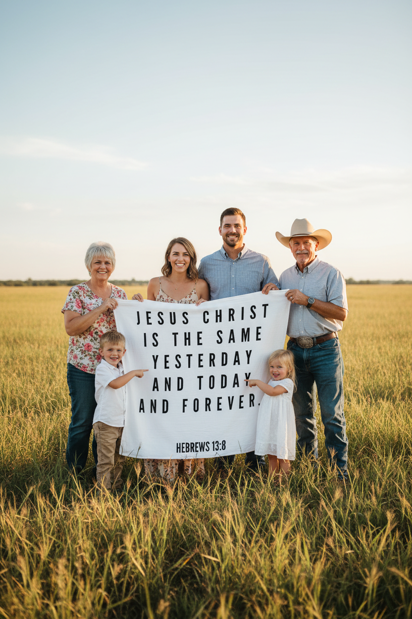 Hebrews 13:8 Scripture Swaddle + Wall Art | GOTS Certified Organic Cotton Muslin