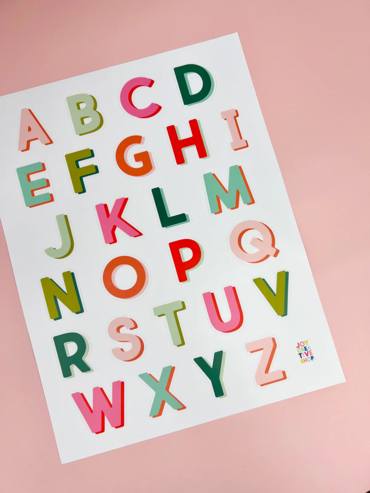 Joy Creative Shop - Vinyl Alphabet Sticker Sheet - Holiday