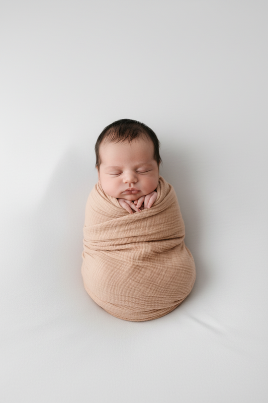 Ginger solid-color organic cotton muslin baby swaddle by Modern Burlap