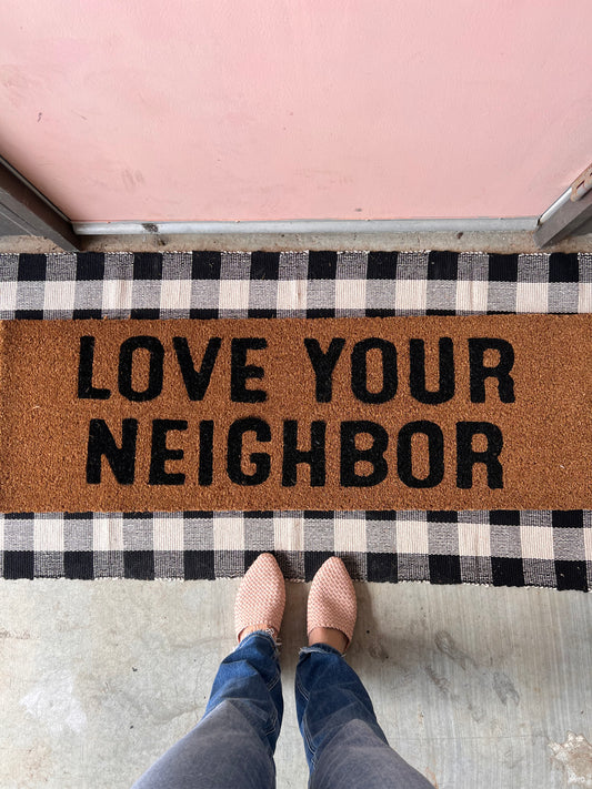 XL Christian Doormat | Love Your Neighbor | Coconut Coir