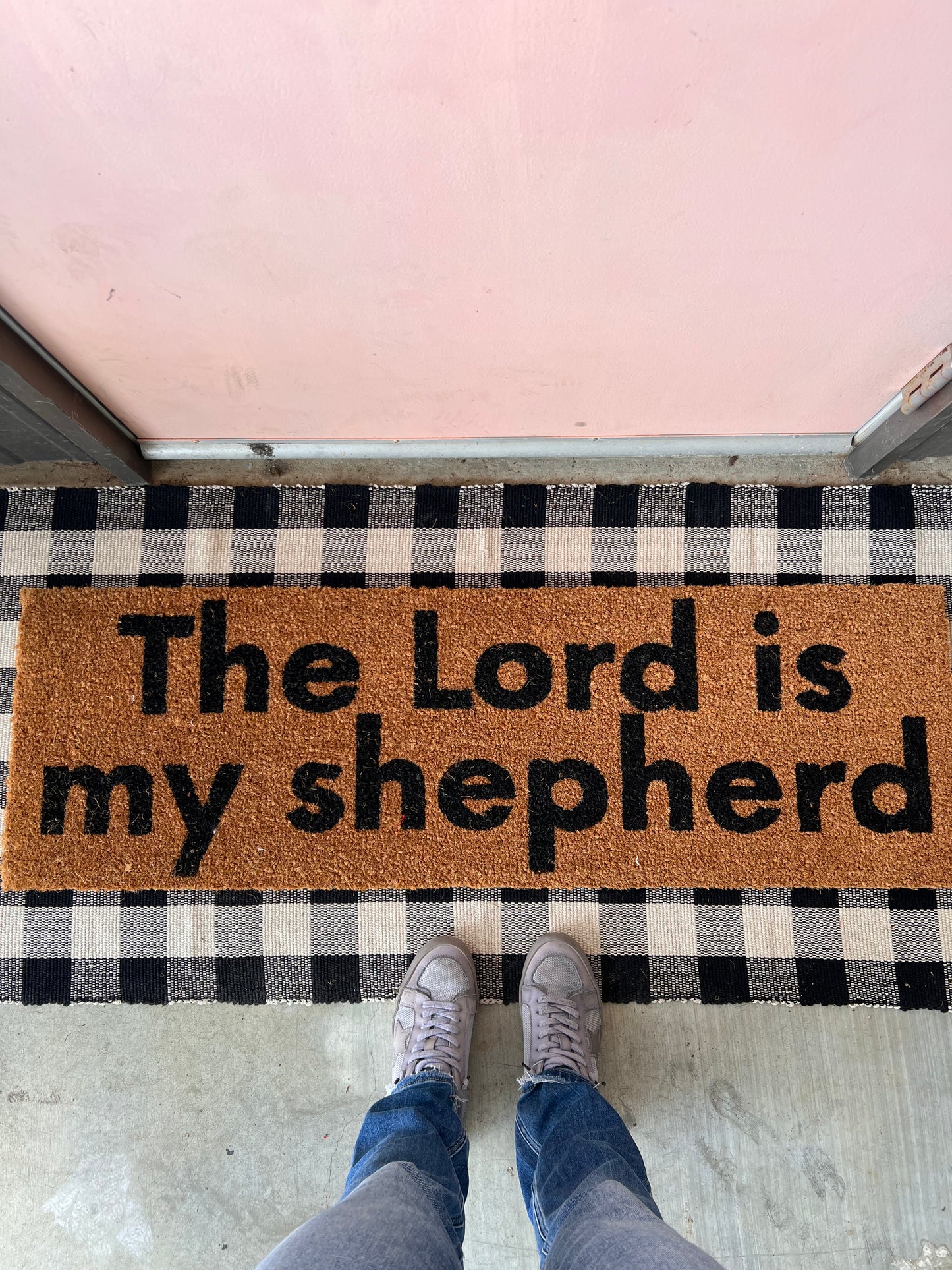 XL Scripture Doormat | The Lord Is My Shepherd | Psalm 23 | Coconut Coir