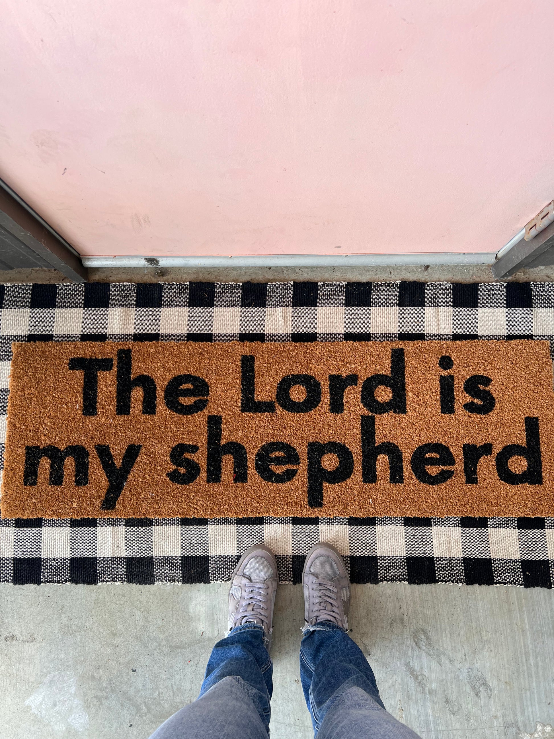 XL Scripture Doormat | The Lord Is My Shepherd | Psalm 23 | Coconut Coir