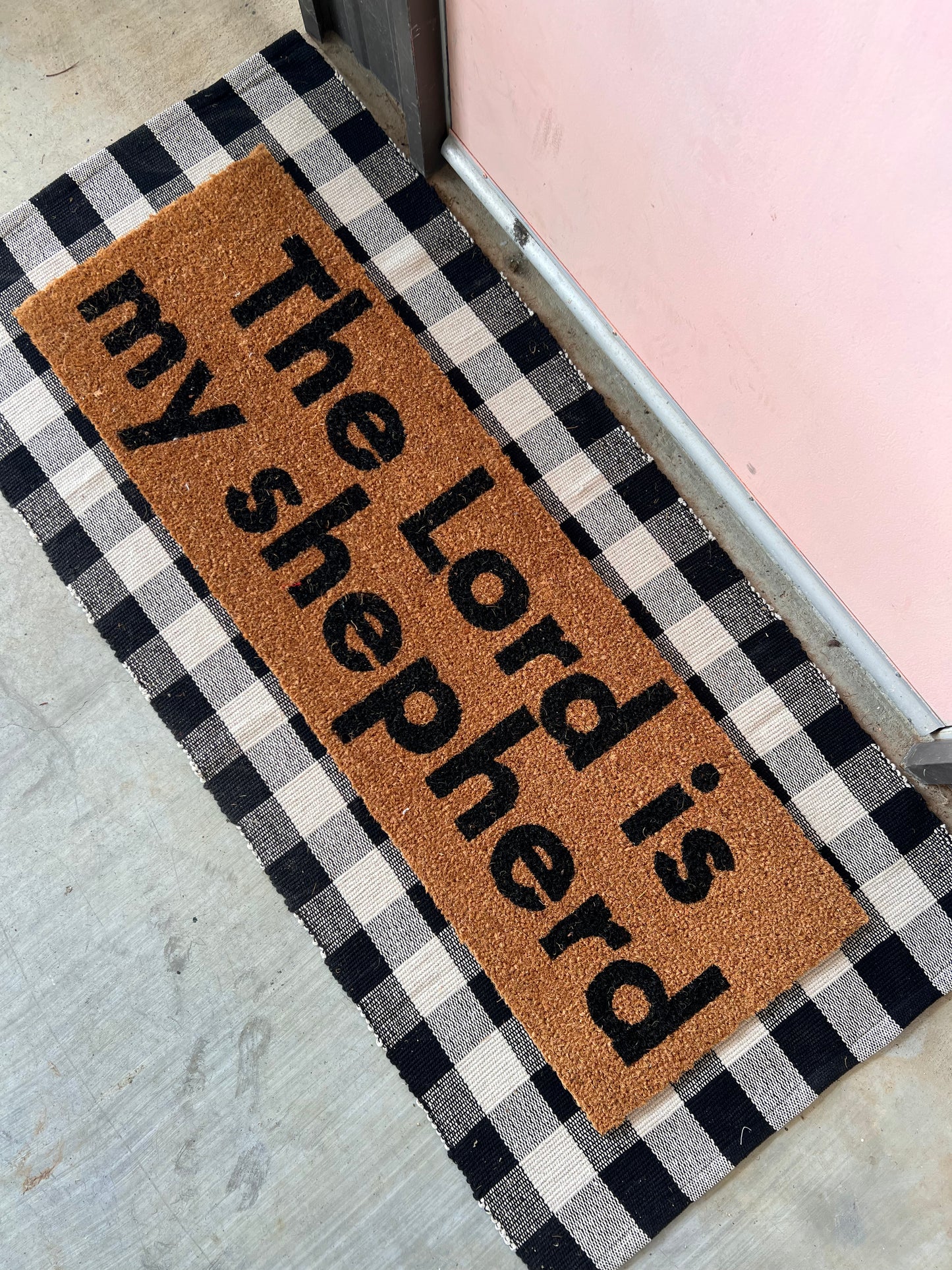 XL Scripture Doormat | The Lord Is My Shepherd | Psalm 23 | Coconut Coir