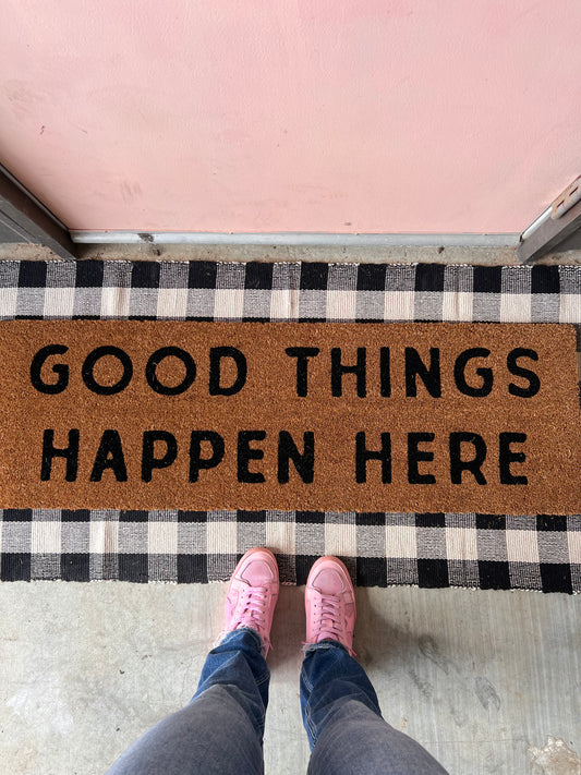 XL Doormat | Good Things Happen Here | Coconut Coir