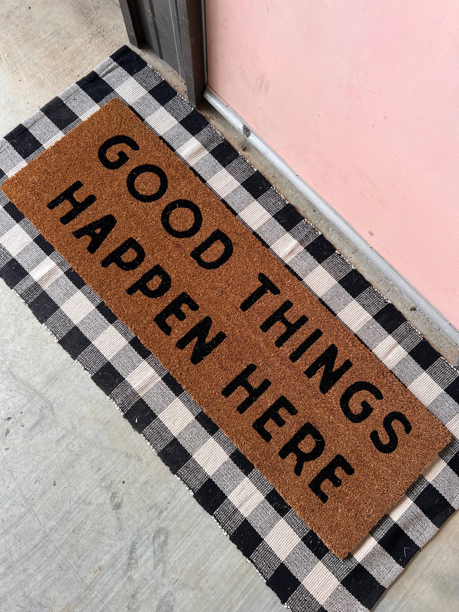 XL Doormat | Good Things Happen Here | Coconut Coir